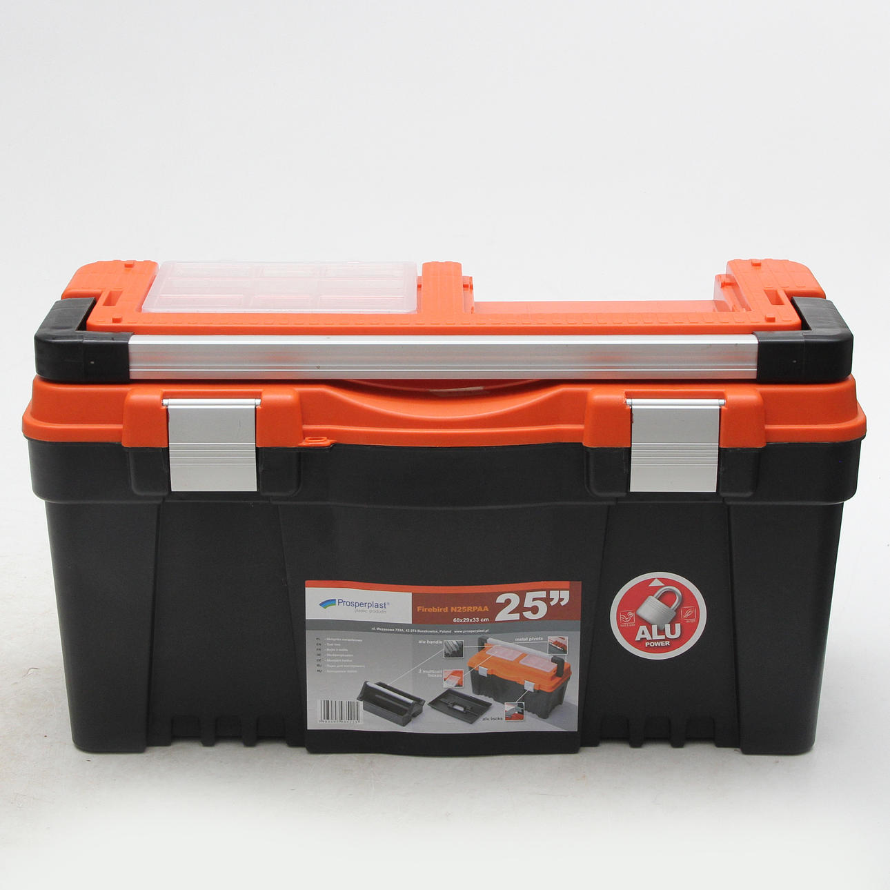 TOOL CASE, plastic, with small contents.