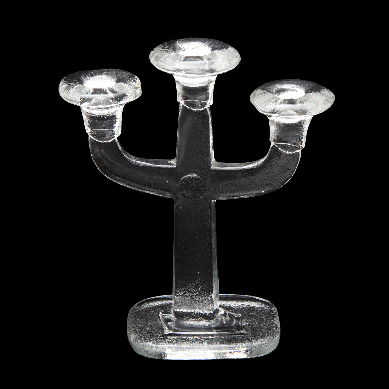 A glass candelabra, probably Boda.