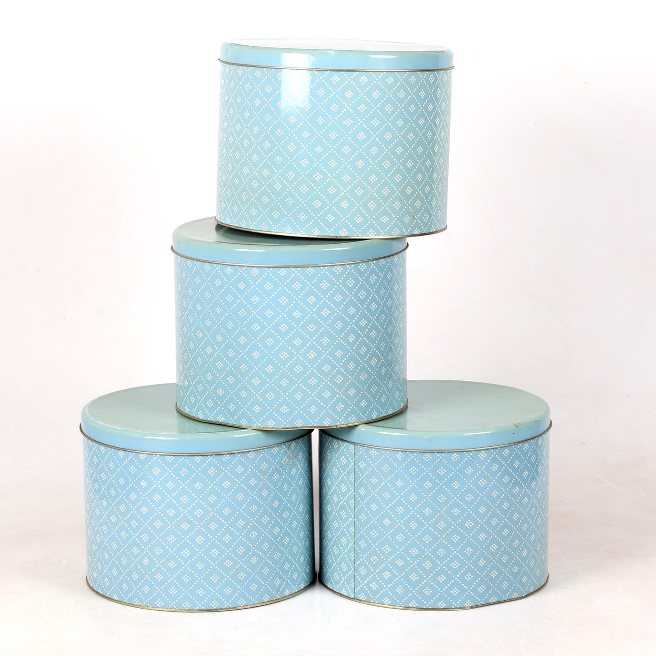 4 tin cake tins, Regency Ware, England.