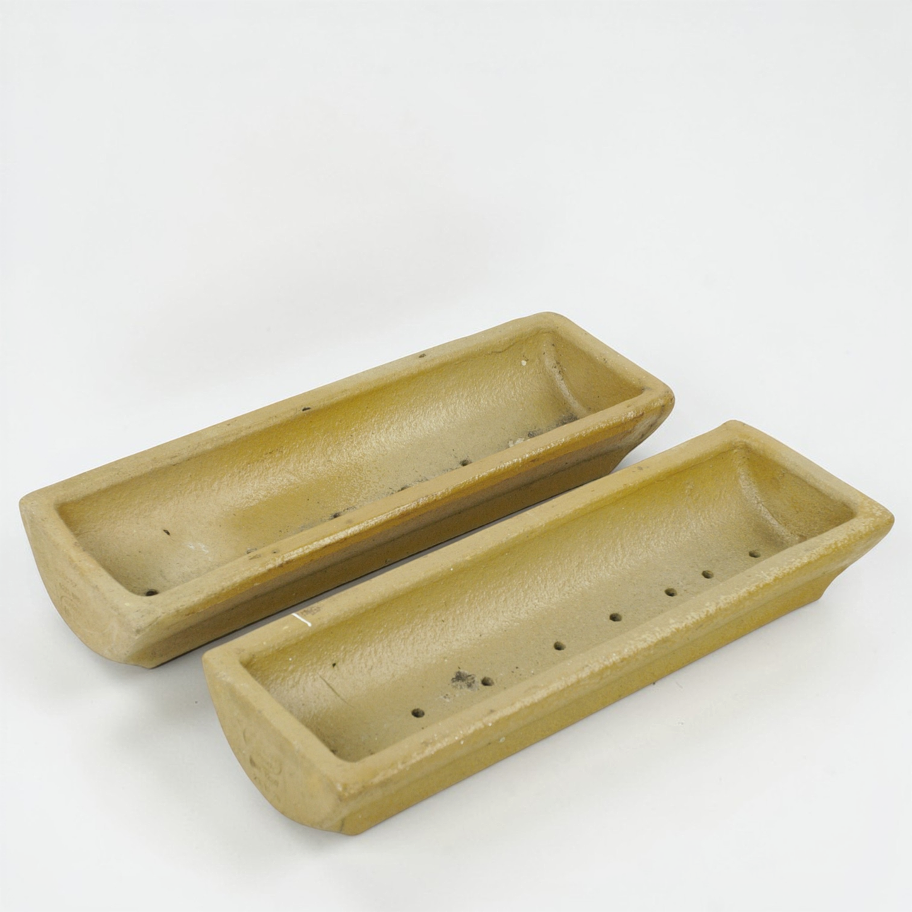 A glazed stoneware feeding trough, Zülplch, Germany.