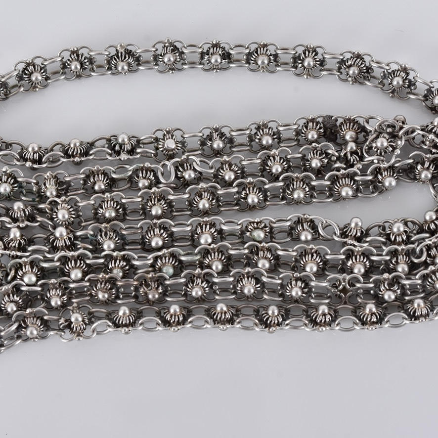 NECKLACE, silver, possibly undersized.