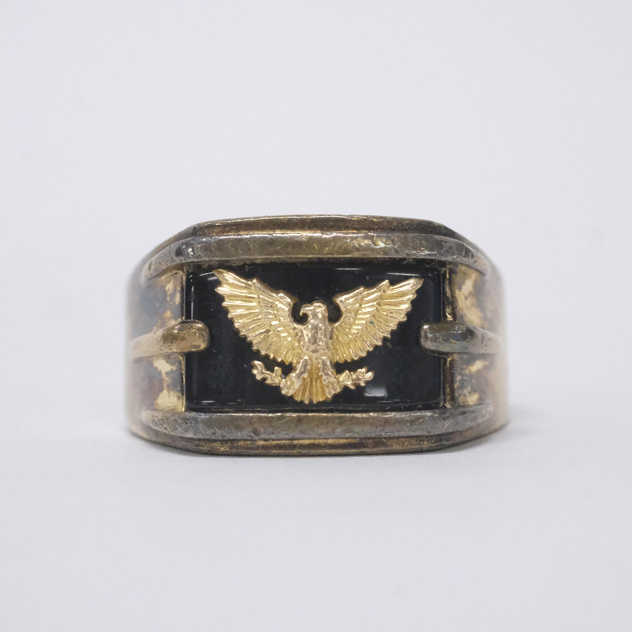 KLACKRING, FÖRGYLLT SILVER, DEKOR I 14K GULD.