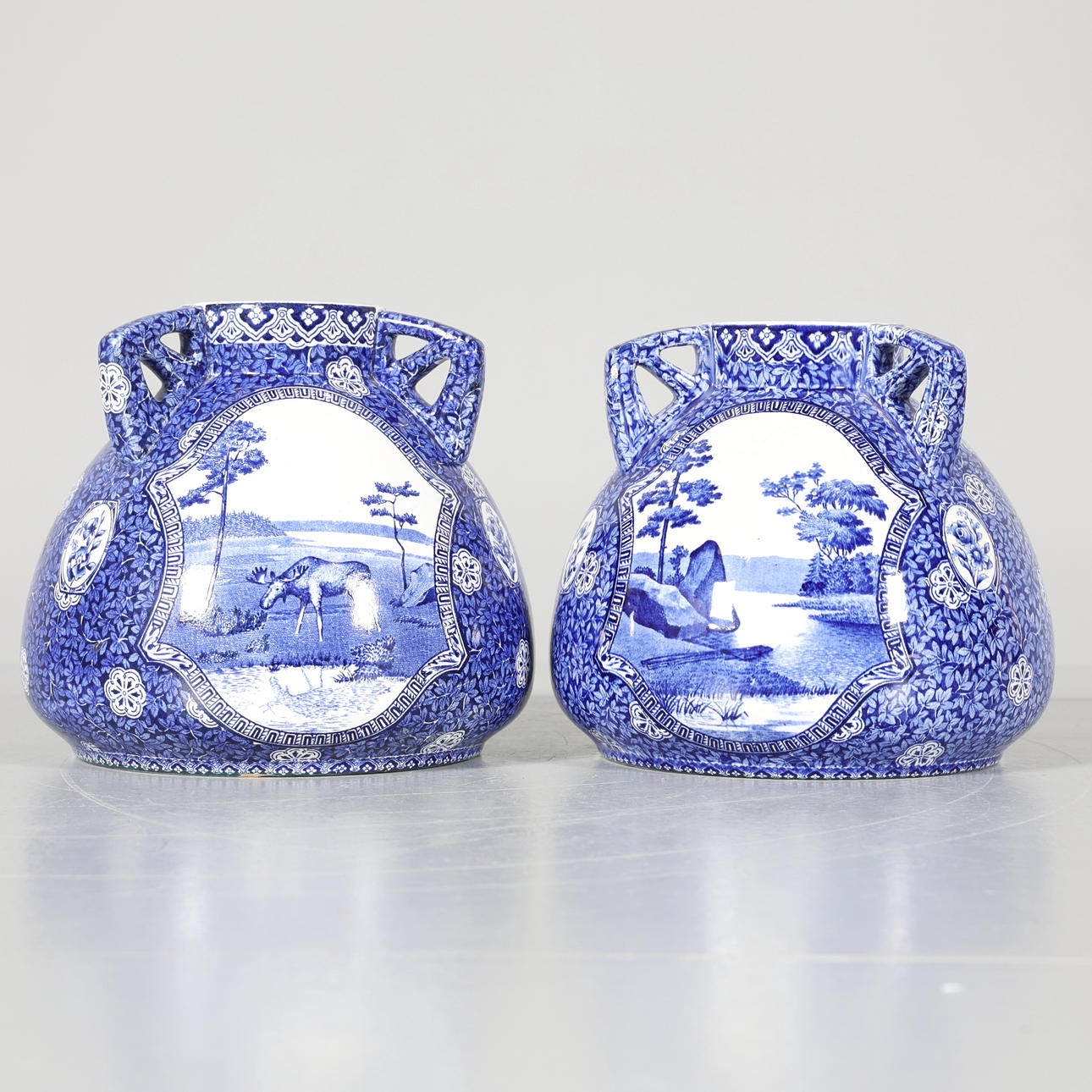 Two ceramic HÄNKELVASES, Rörstrand.