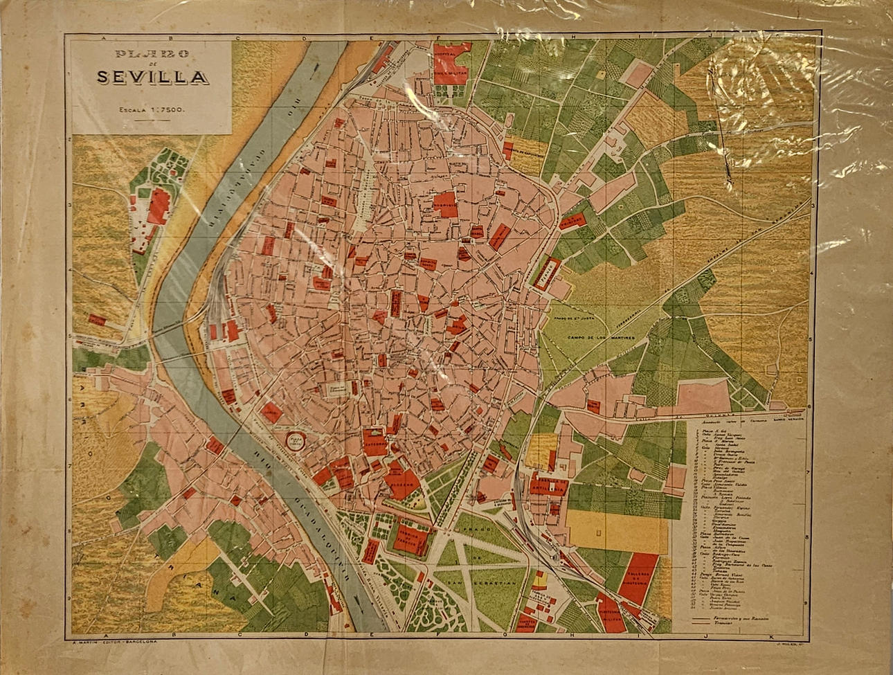 Map of Seville.