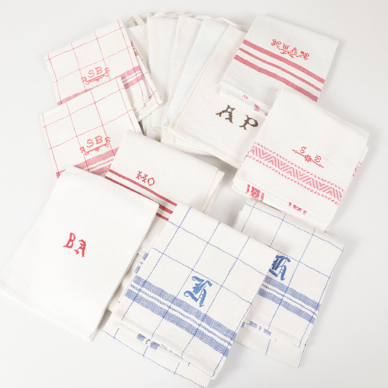 HANDDUKAR, 15 stycken, linne, 1900-tal.