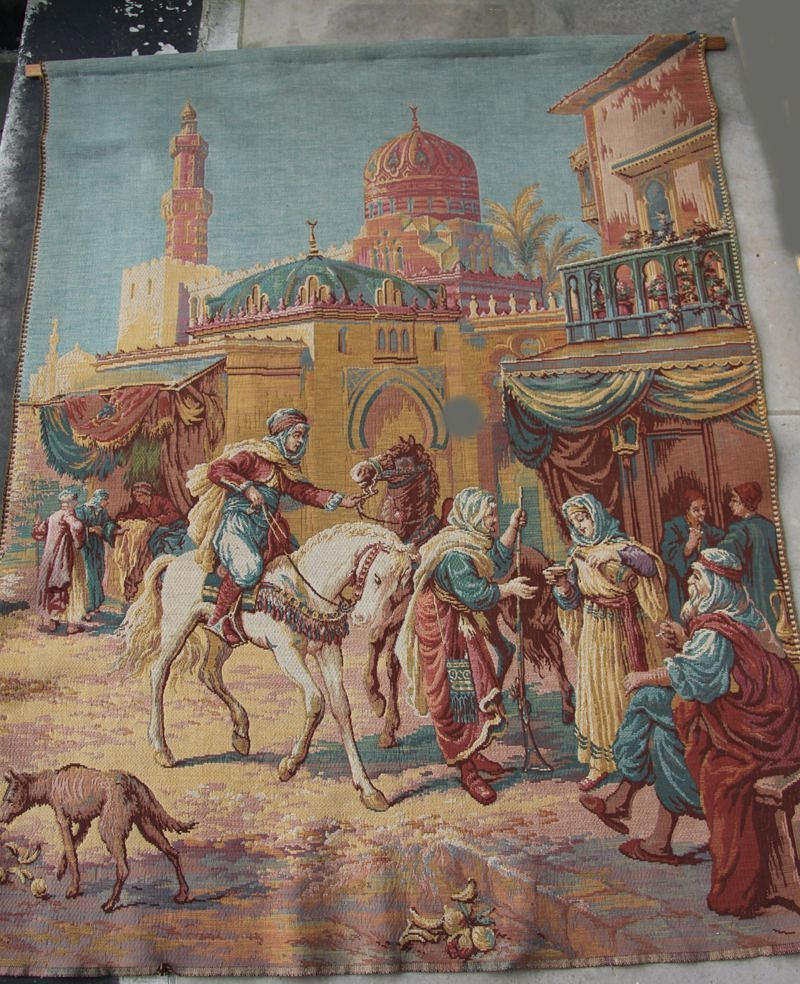 VÄGGBONAD. Orientalisk scen, ull.