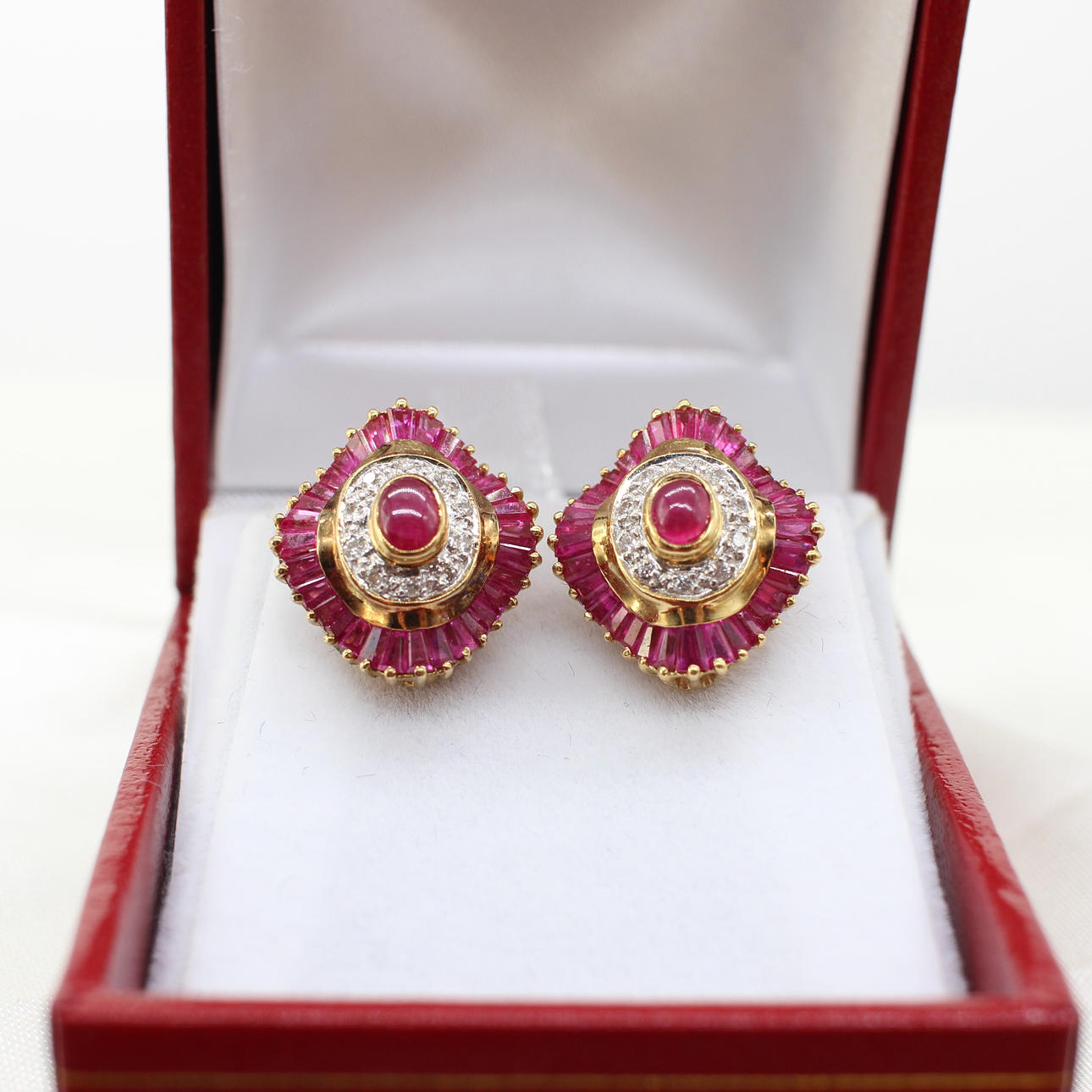 RUBY & DIAMONDS EARRINGS.