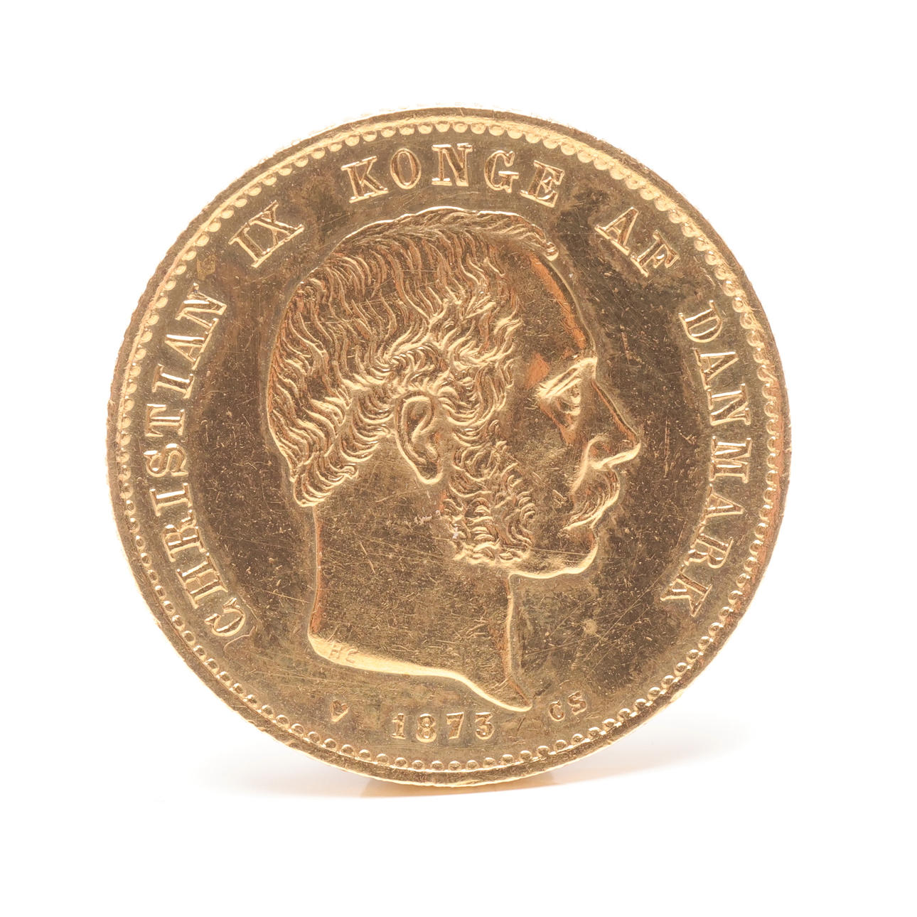 MYNT, guld, 20 kronor, Danmark, 1873.