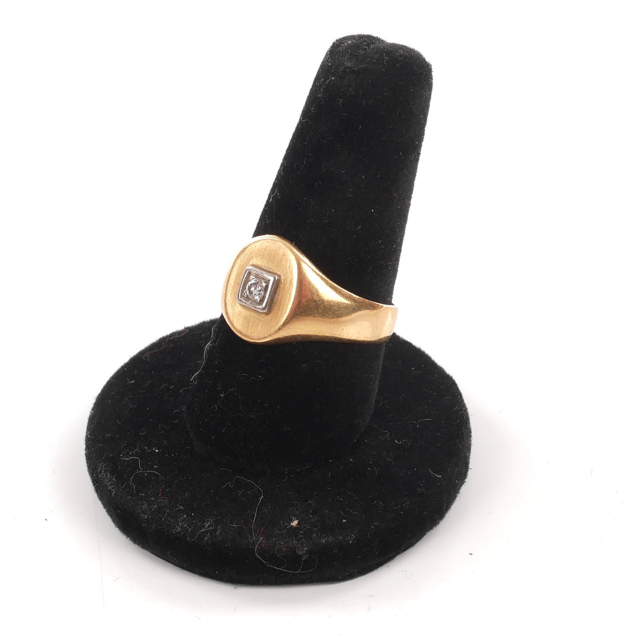 SLÄT RING MED DIAMANT, 18K guld.