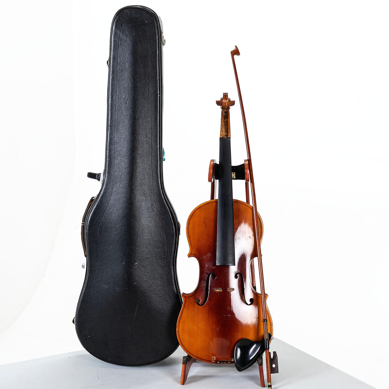 VIOLIN, with bow and case.