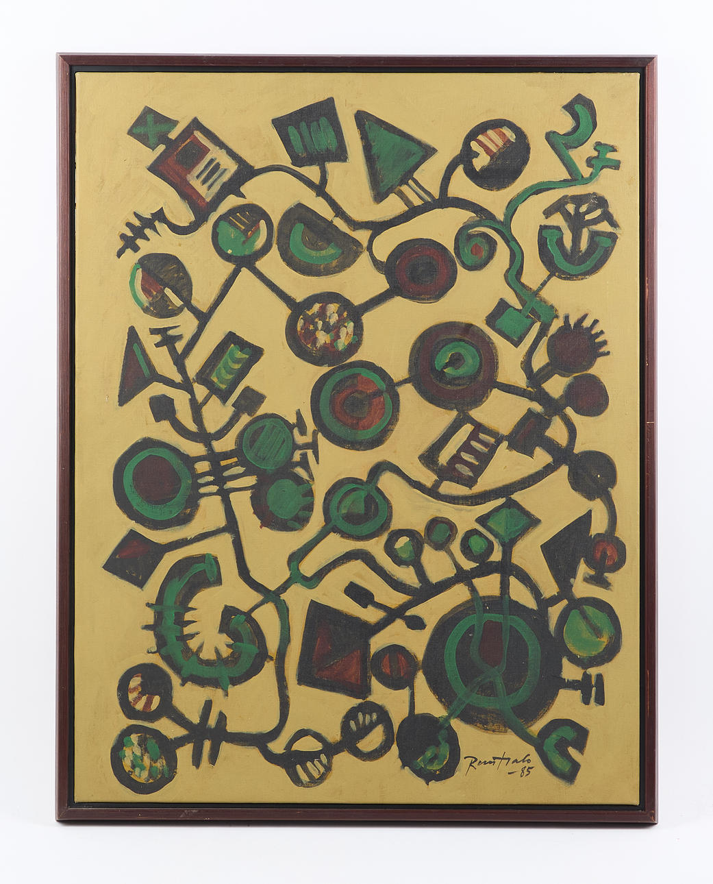 EINO RUUTSALO. “Machine”, signed and dated -85, acrylic on canvas.