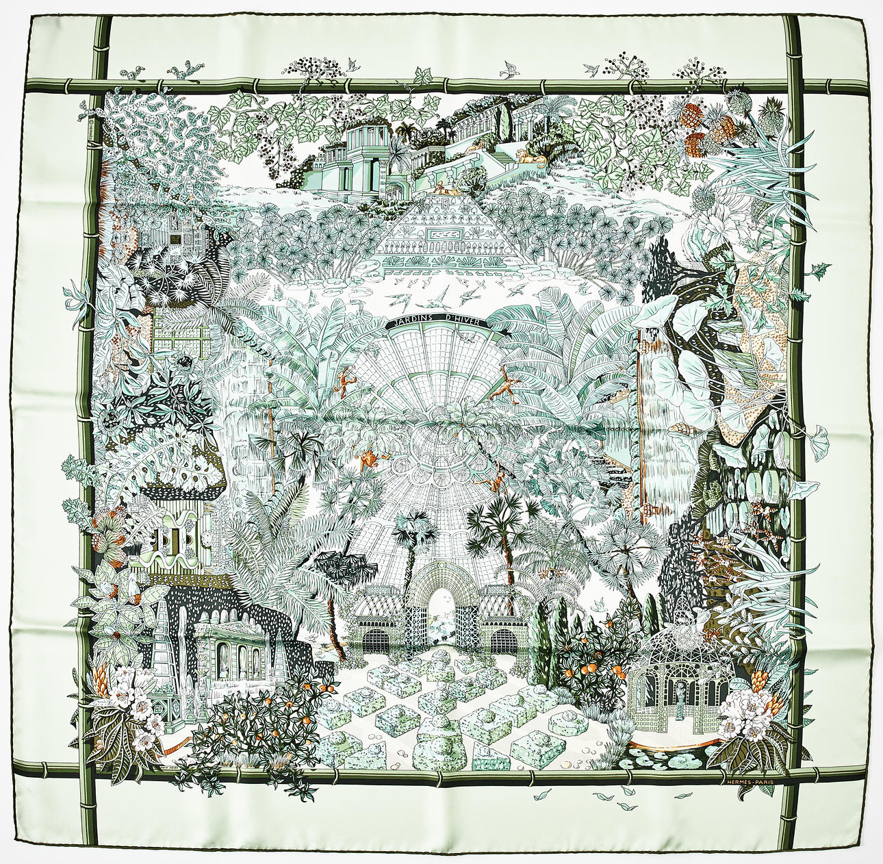 HERMÈS, "Jardin d'Hiver", scarf.