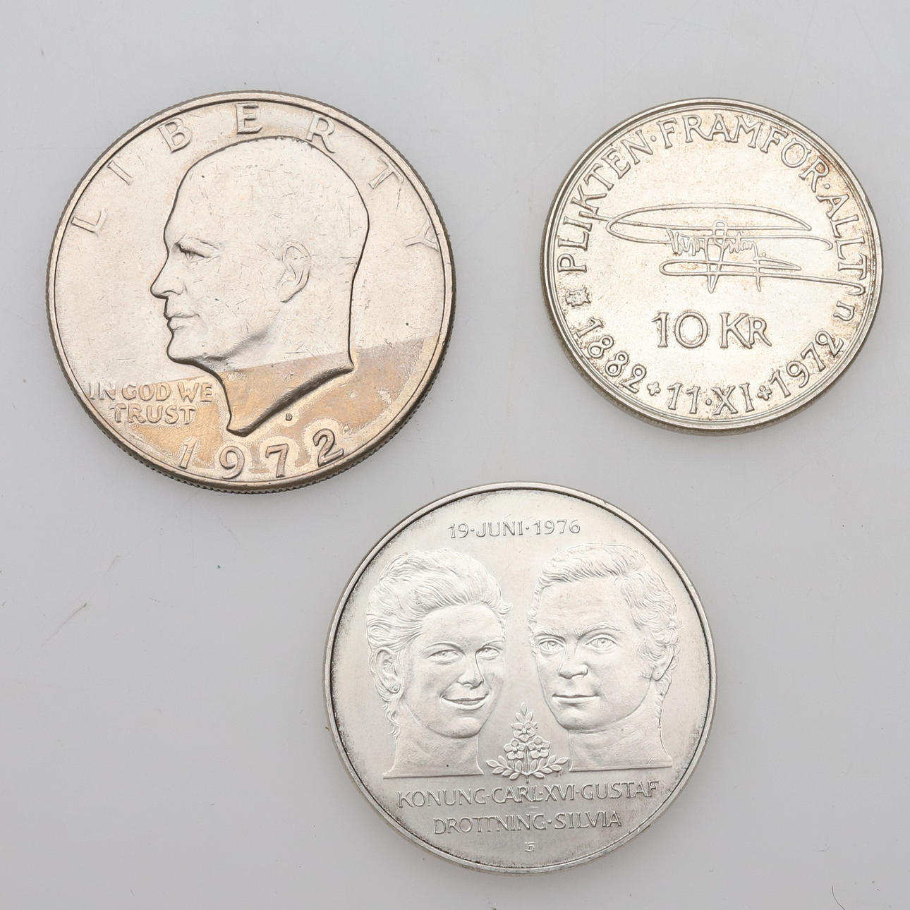 Coin, silver, 68 grams.