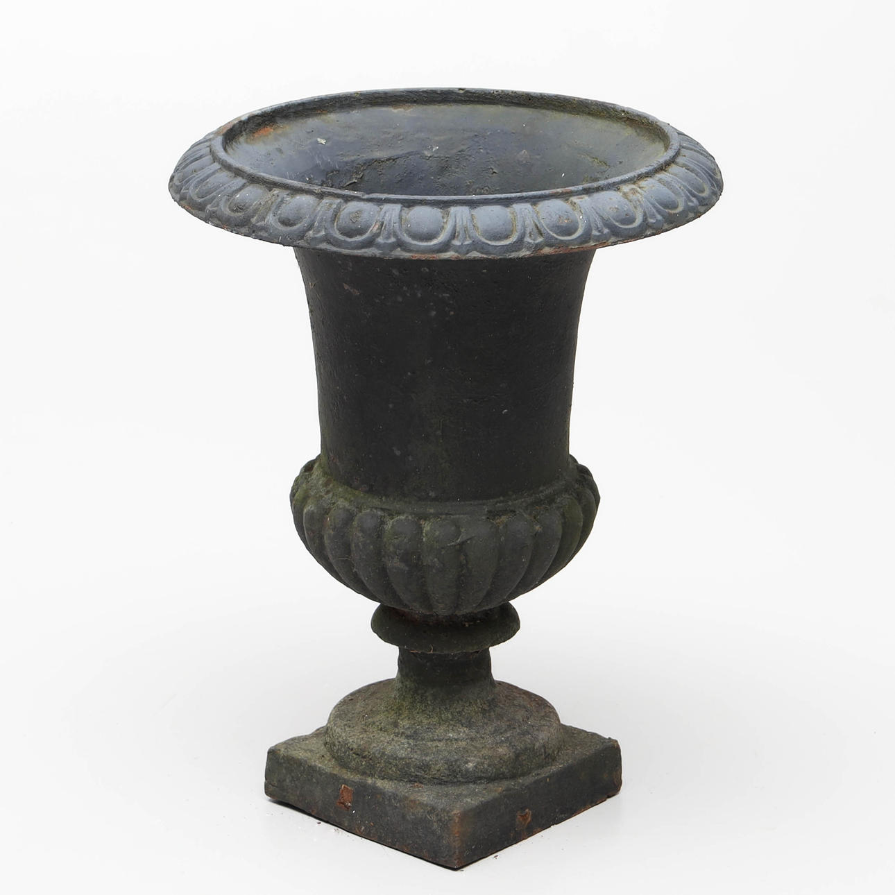 GARDEN URN, cast metal.