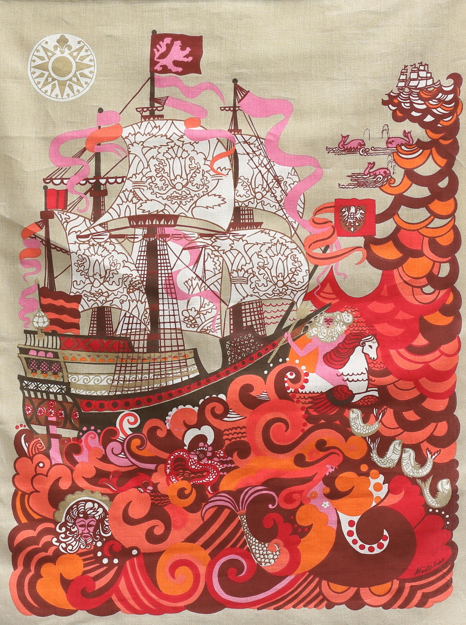 VÄGGBONAD, Märta-Lena Bjerhagen, Borås Textil, 1970-tal.