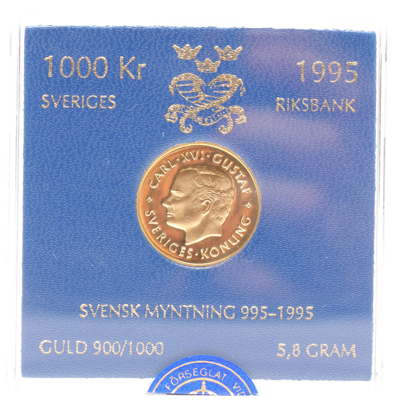 COINS, gold, 1000 kronor, 1995.