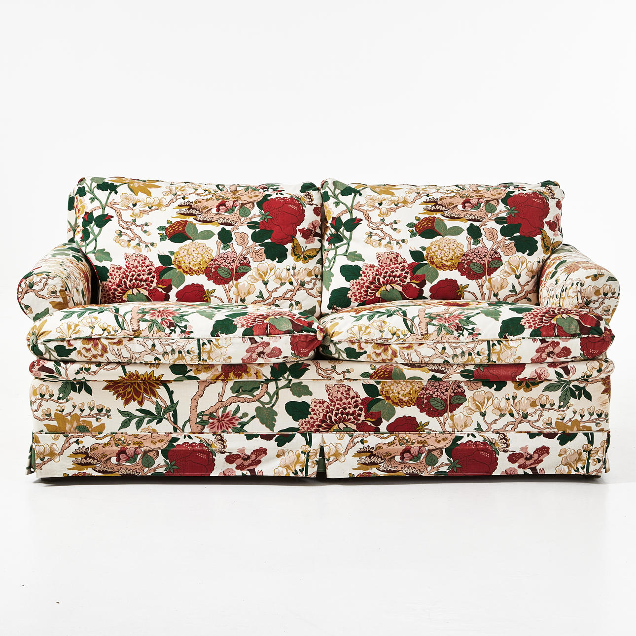 SOFFA, troligen Bröderna Andersson, textil "Magnolia", GP & J Baker.