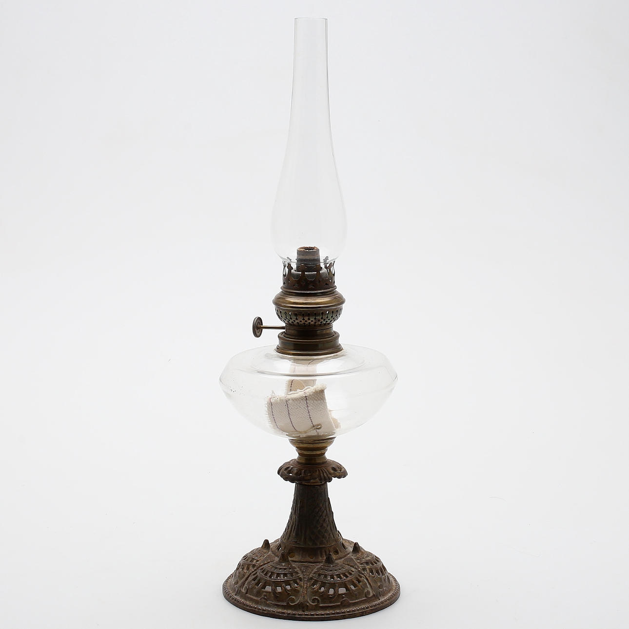 BORDSFOTOGENLAMPA, glas/metall, 1900-tal.