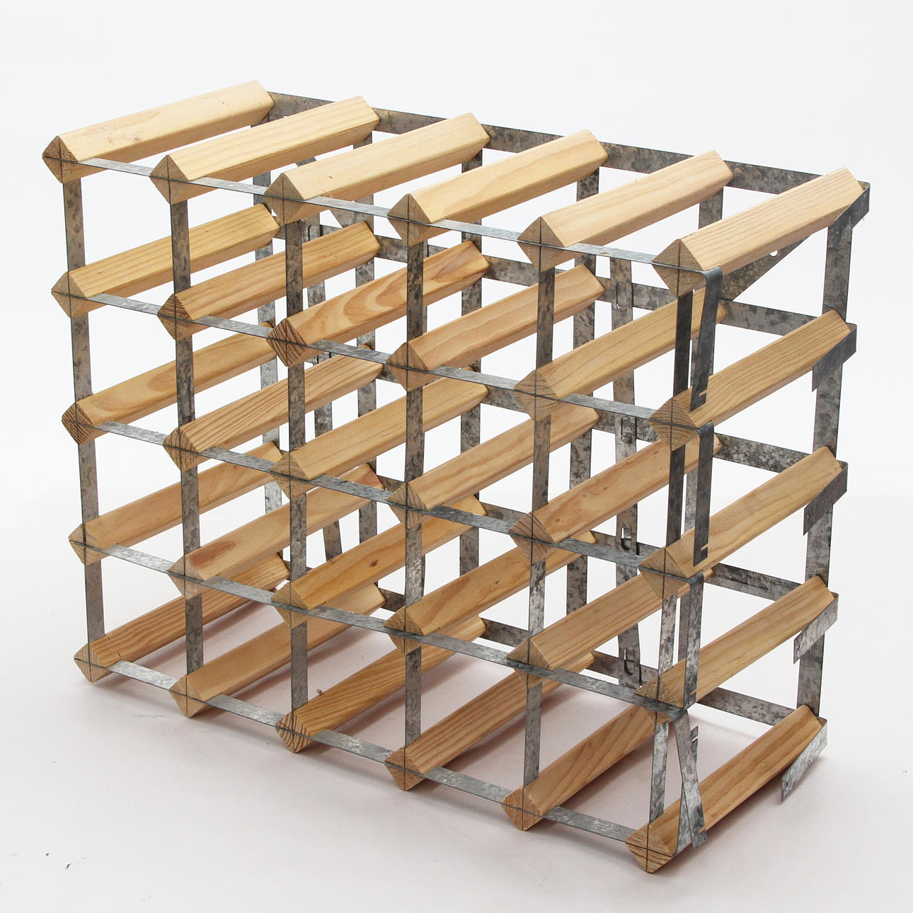 WINE RACK, wood/metal.