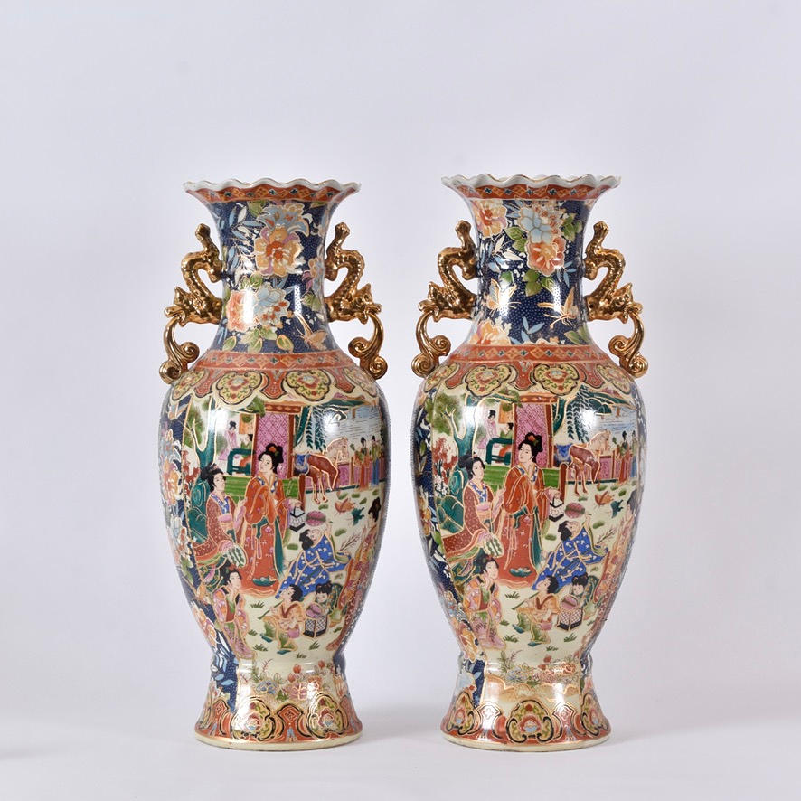 Vases, 1 pair, porcelain, China.