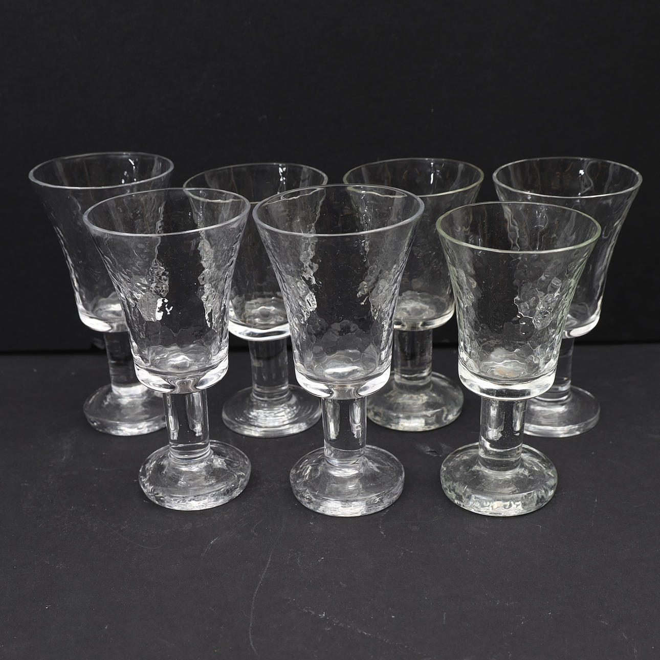 GÖRAN WÄRFF. “Rustic” 7 wine glasses.