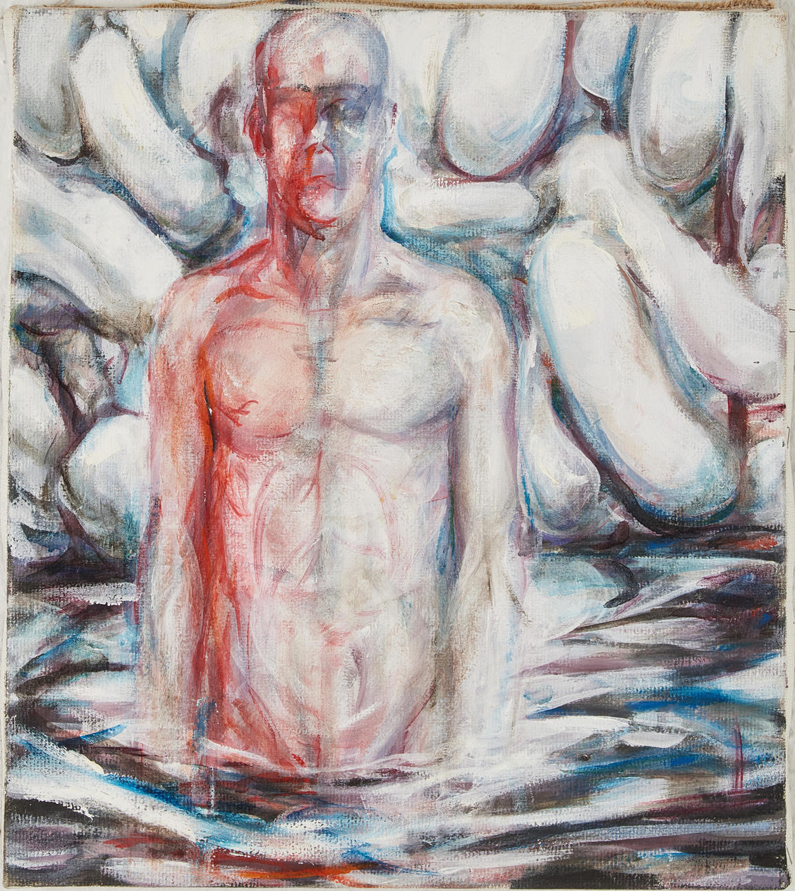 BERNT JONASSON. Figure scene, oil on canvas, unsigned.