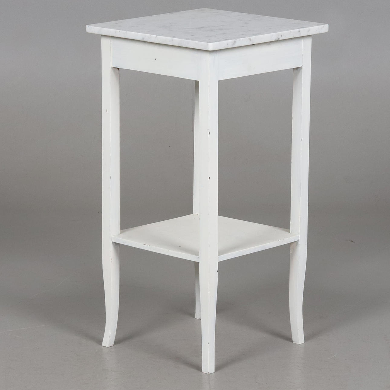 TABLE/BEDSIDE TABLE with Stone top and drawer, 20th century.