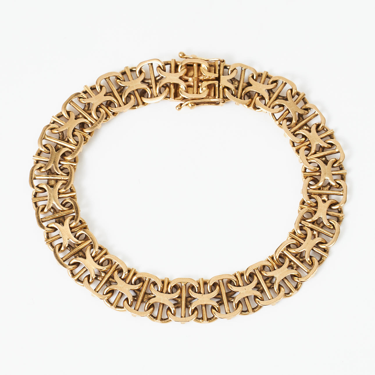 BRACELET, 18k gold, x-link with rod, Ädeljewellers AB, Stockholm 1958 ...