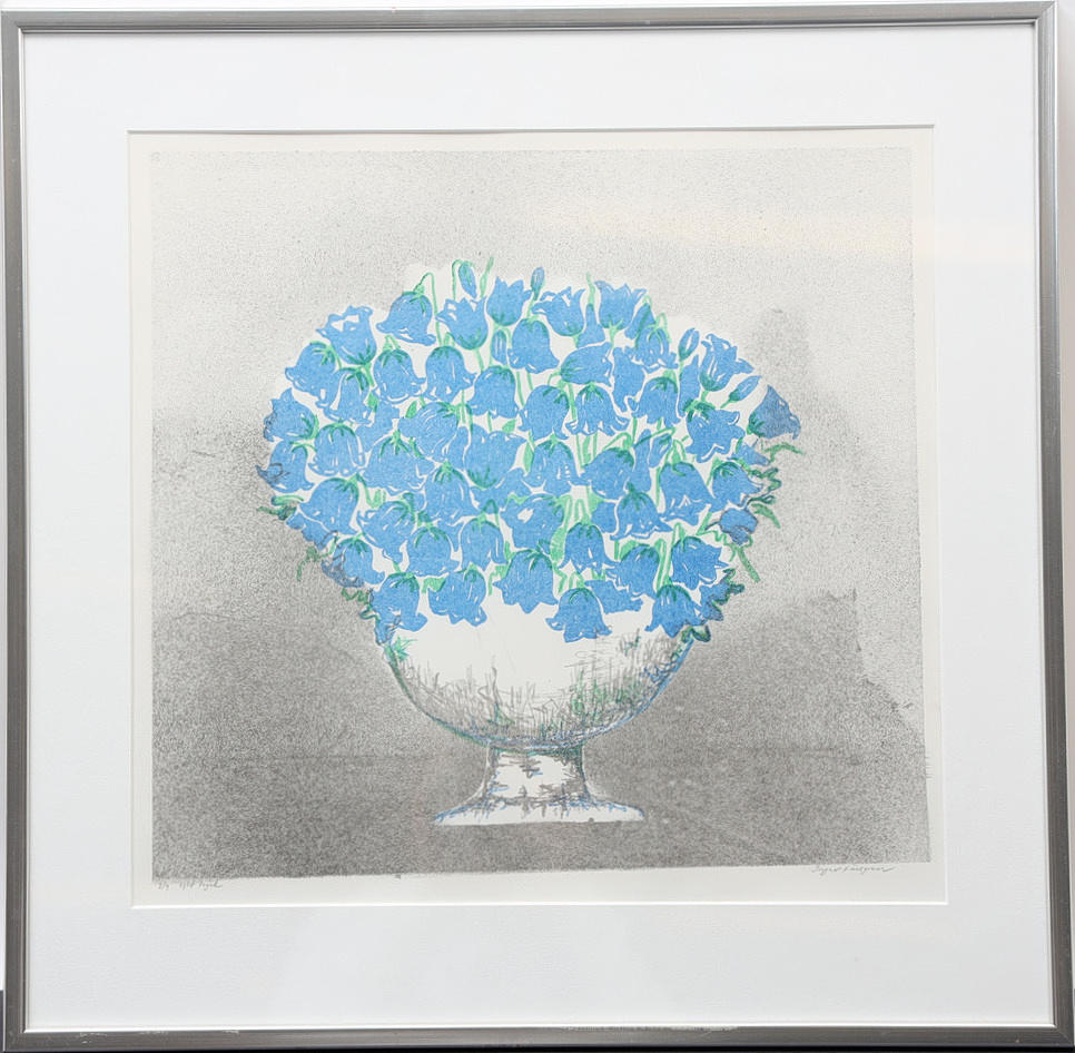 INGER KÄLLGREN. Flowers, lithograph in colours, signed and numbered.