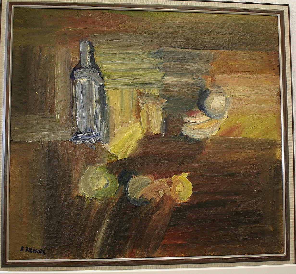 BENGT DELEFORS. olja på duk, stilleben, signerad.