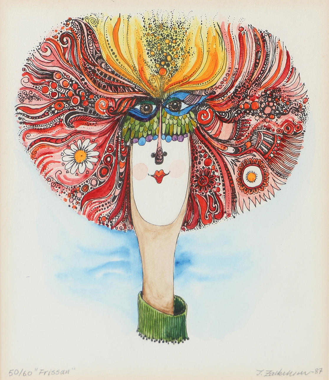 INGVAR ZACKRISSON. “Frissan”, lithograph in colours, signed.