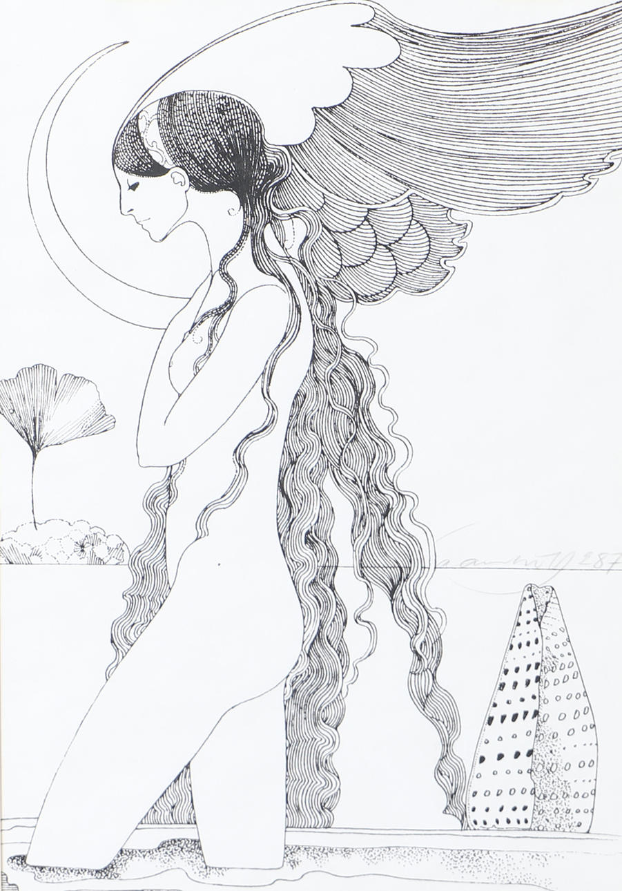 ÅKE ARENHILL. Female composition, lithograph, signed.