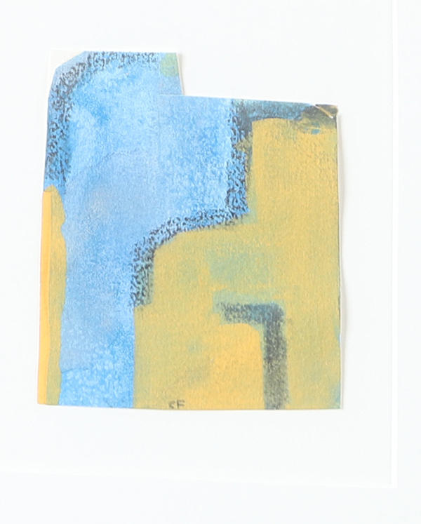 CURT FORS. Composition, mixed media, signed C.F.