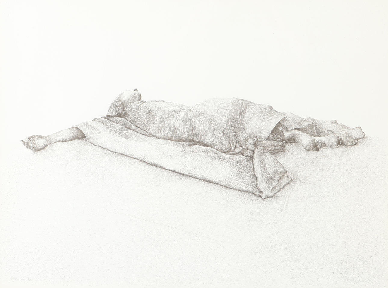 BARBRO BÄCKSTRÖM. Reclining figure, lithograph, signed 1977.