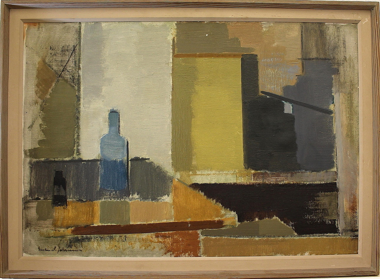 GUSTAV ADOLF JOHANSSON. olja på duk, stilleben, signerad.