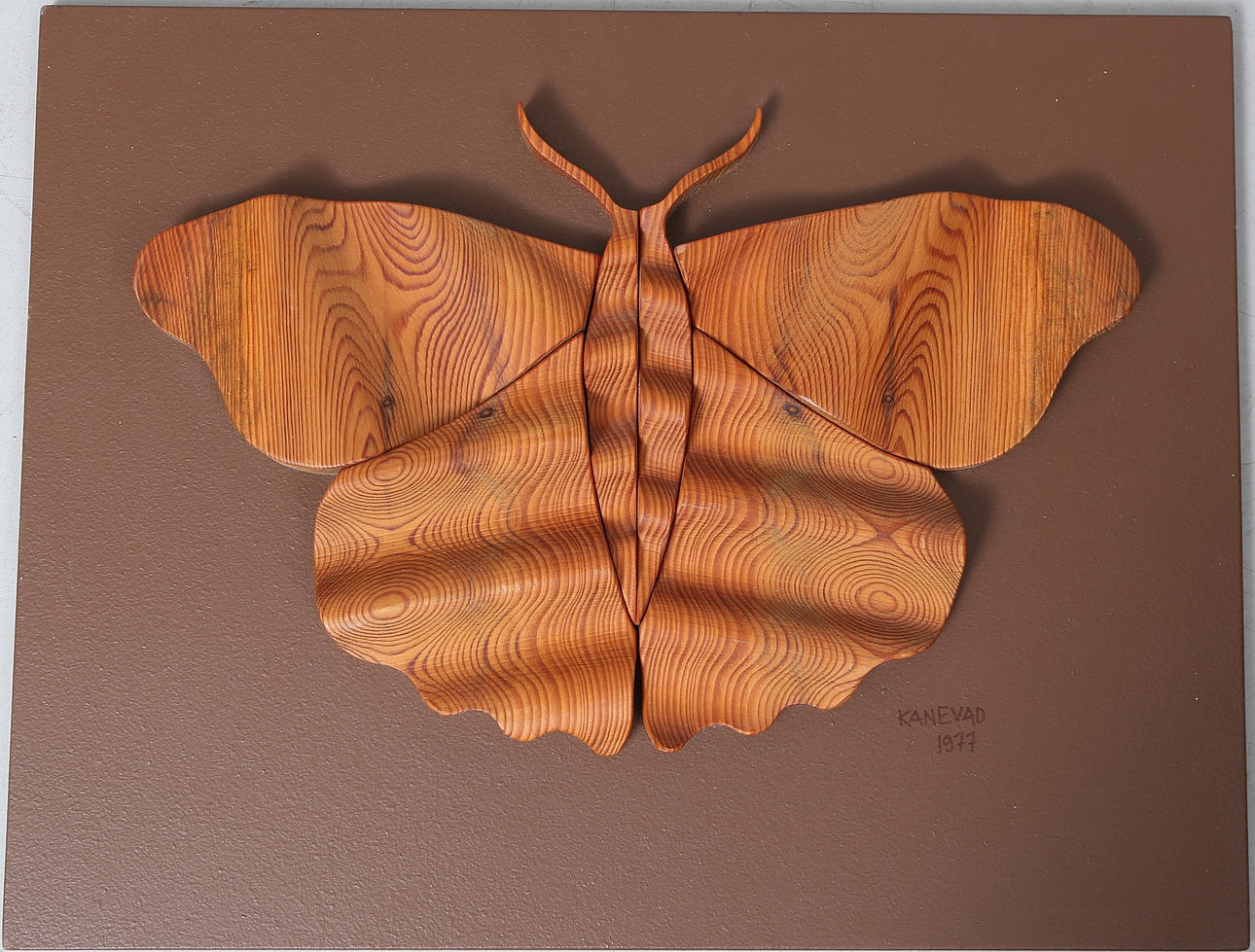 GUNNAR KANEVAD. relief, wood, signed, dated 1977.