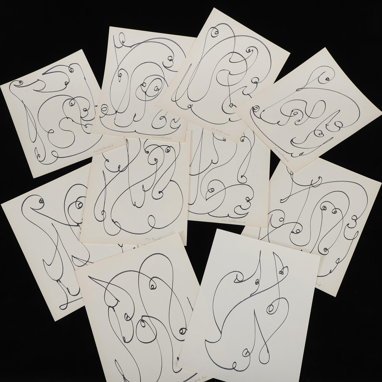 RUT ÅKERLIND. Drawings, 10 pieces, signed.