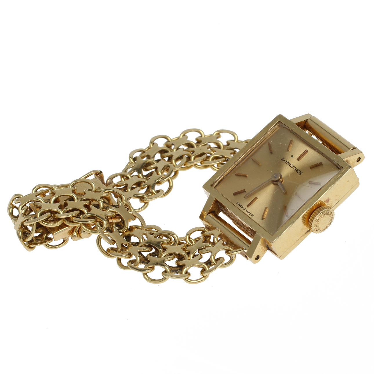 DAMARMBANDSUR, Longines, 18k guld, 20 gram.