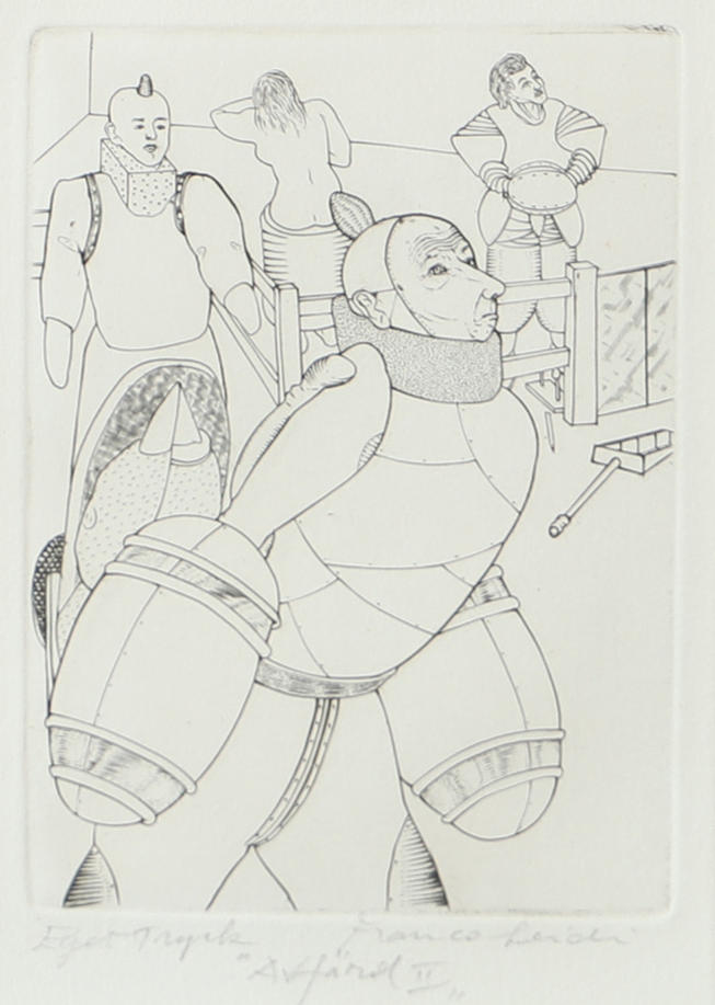 FRANCO LEIDI. “Departure II”, etching, signed.