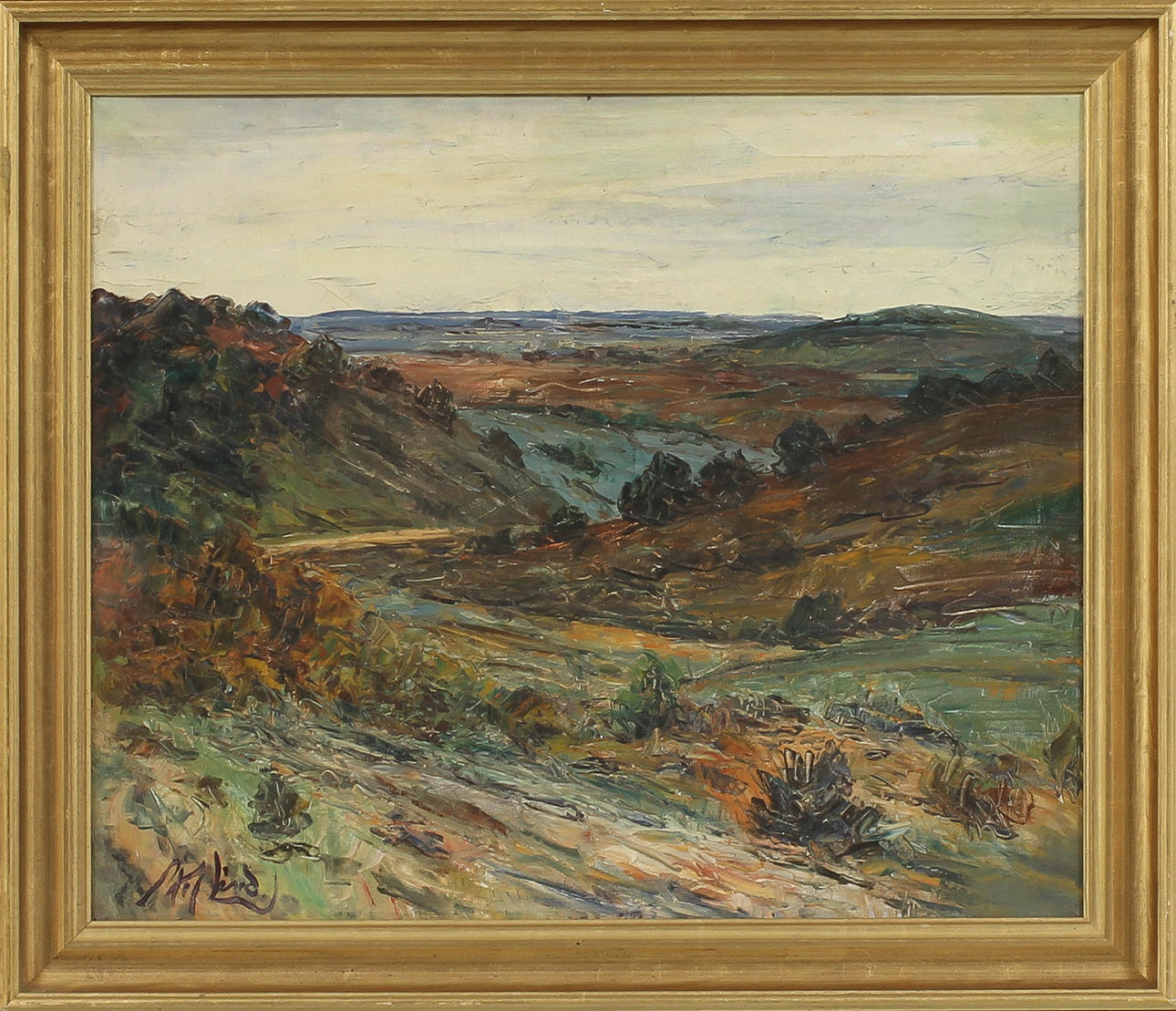 AXEL LIND. "Örholm bakker 1934", olja på duk, signerad.