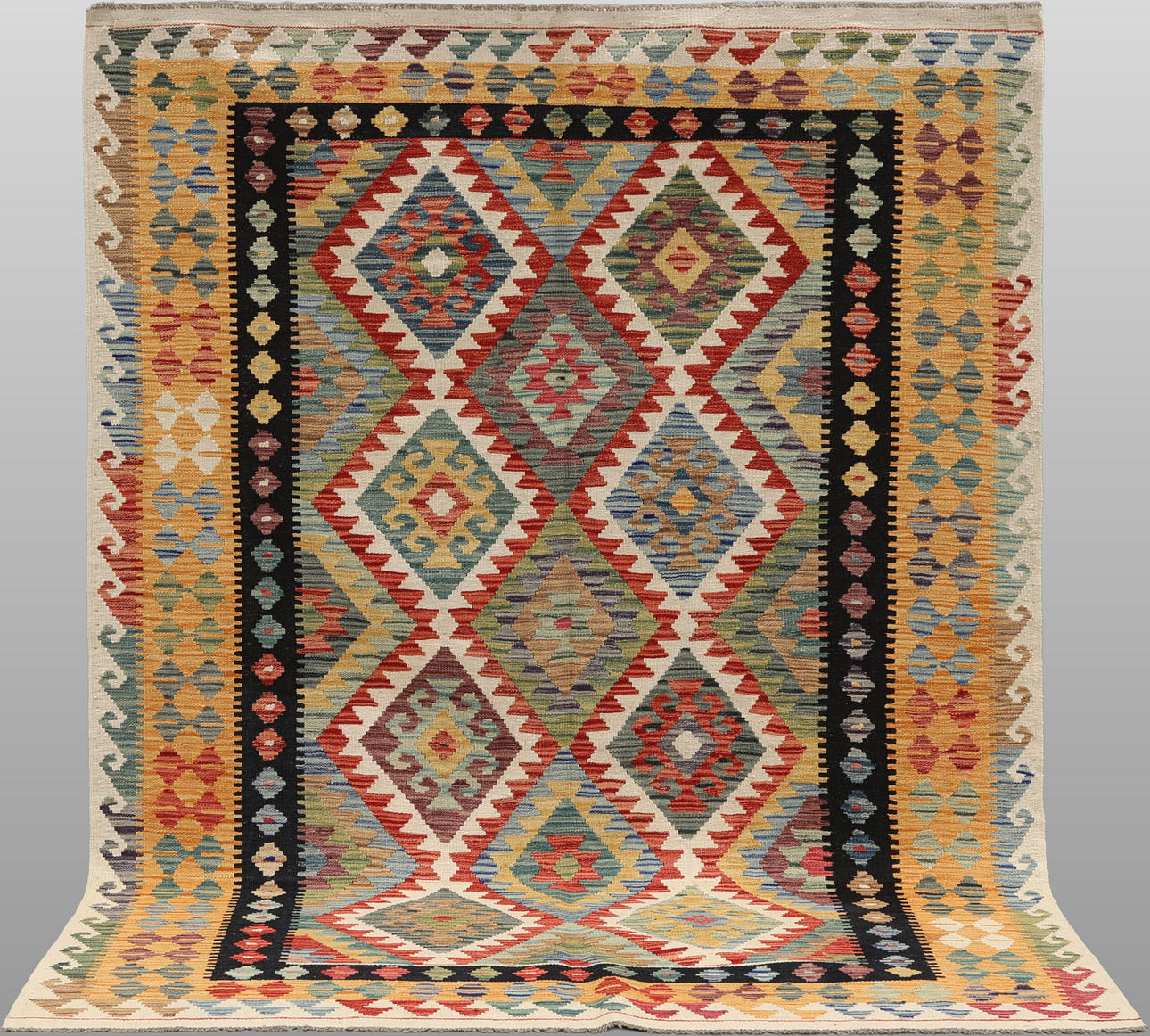 ORIENT CARPET. Kelim classic design, 237 x 170 cm.