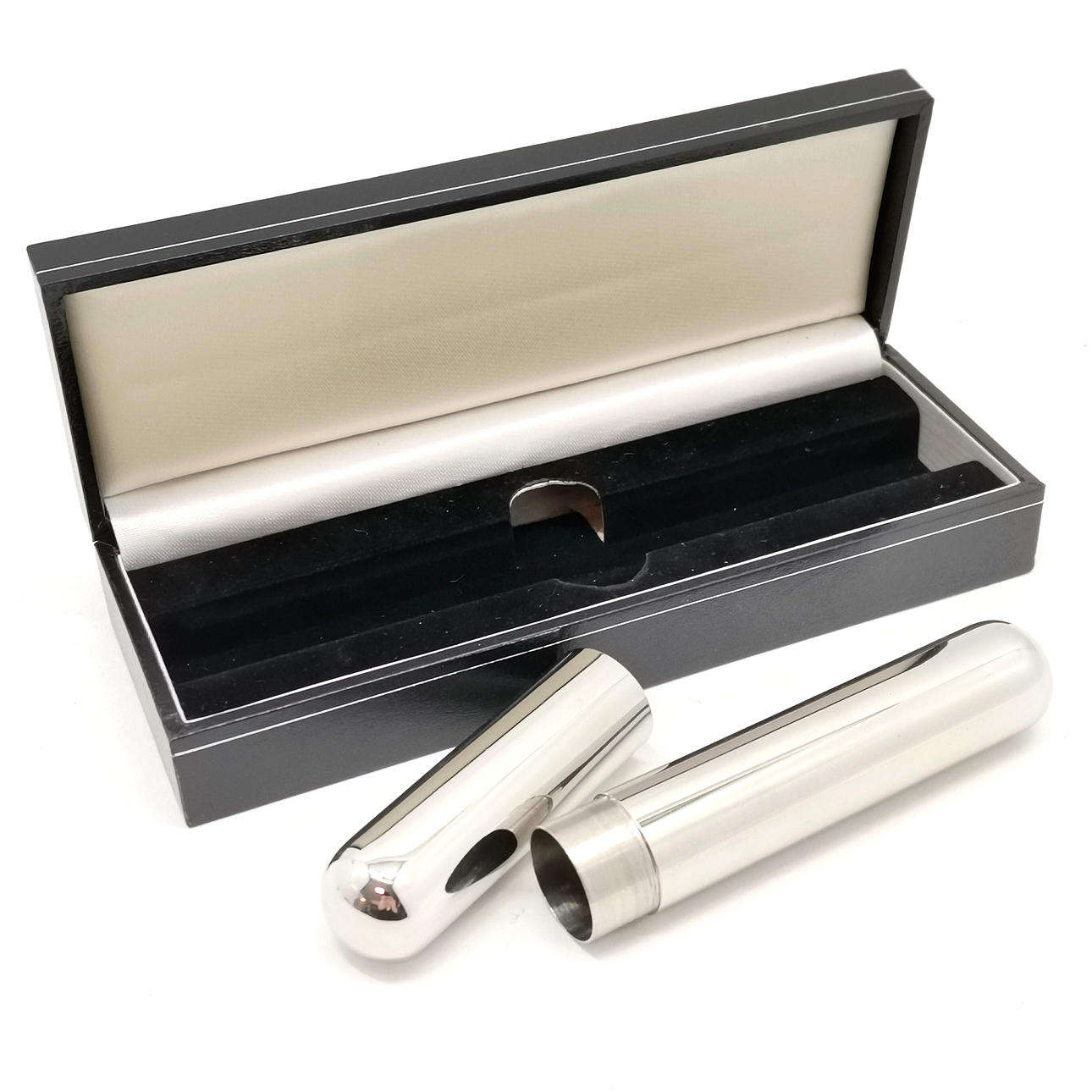 STAINLESS STEEL SINGLE CIGAR SHUTE / CASE.