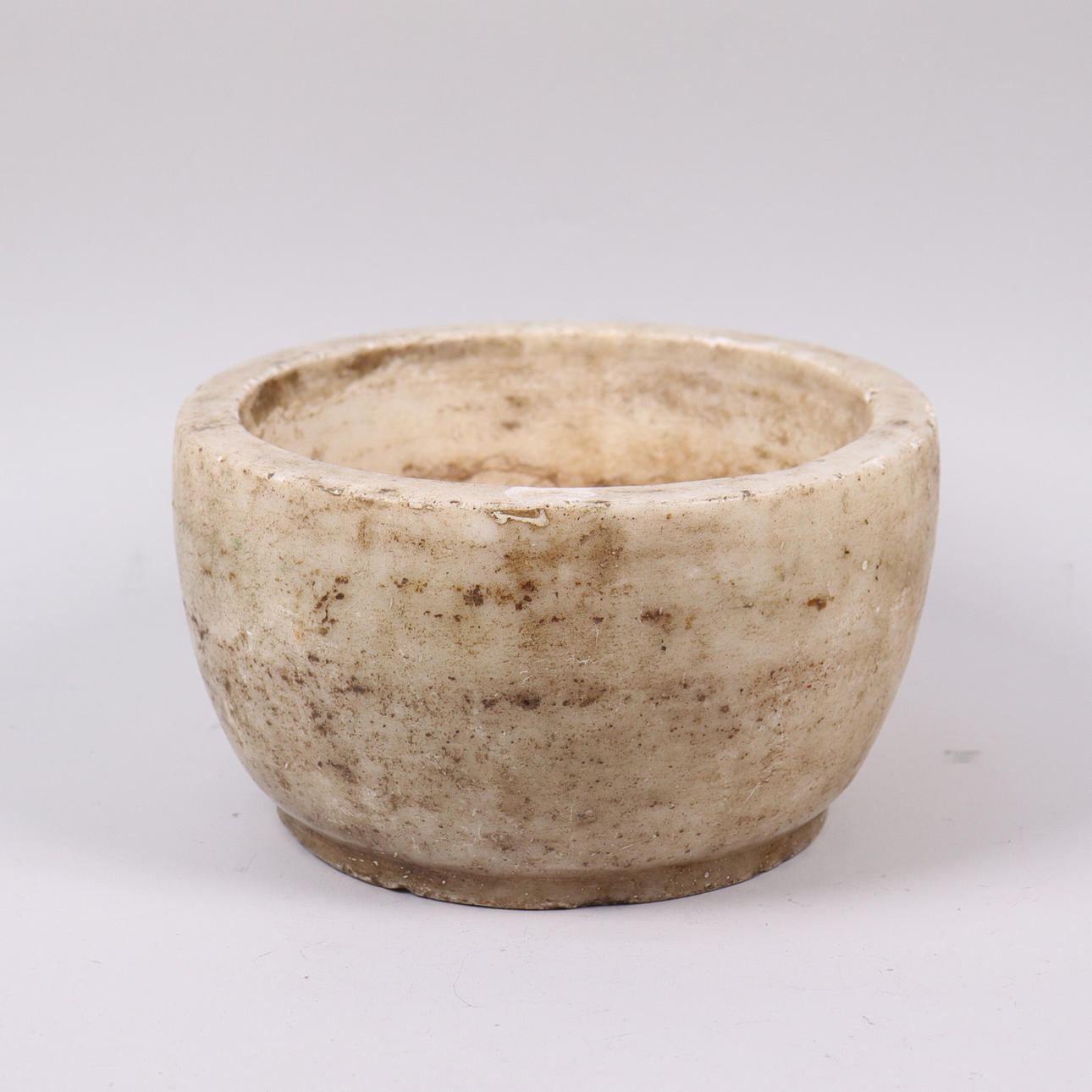 BOWL/POT, alabaster/marble.