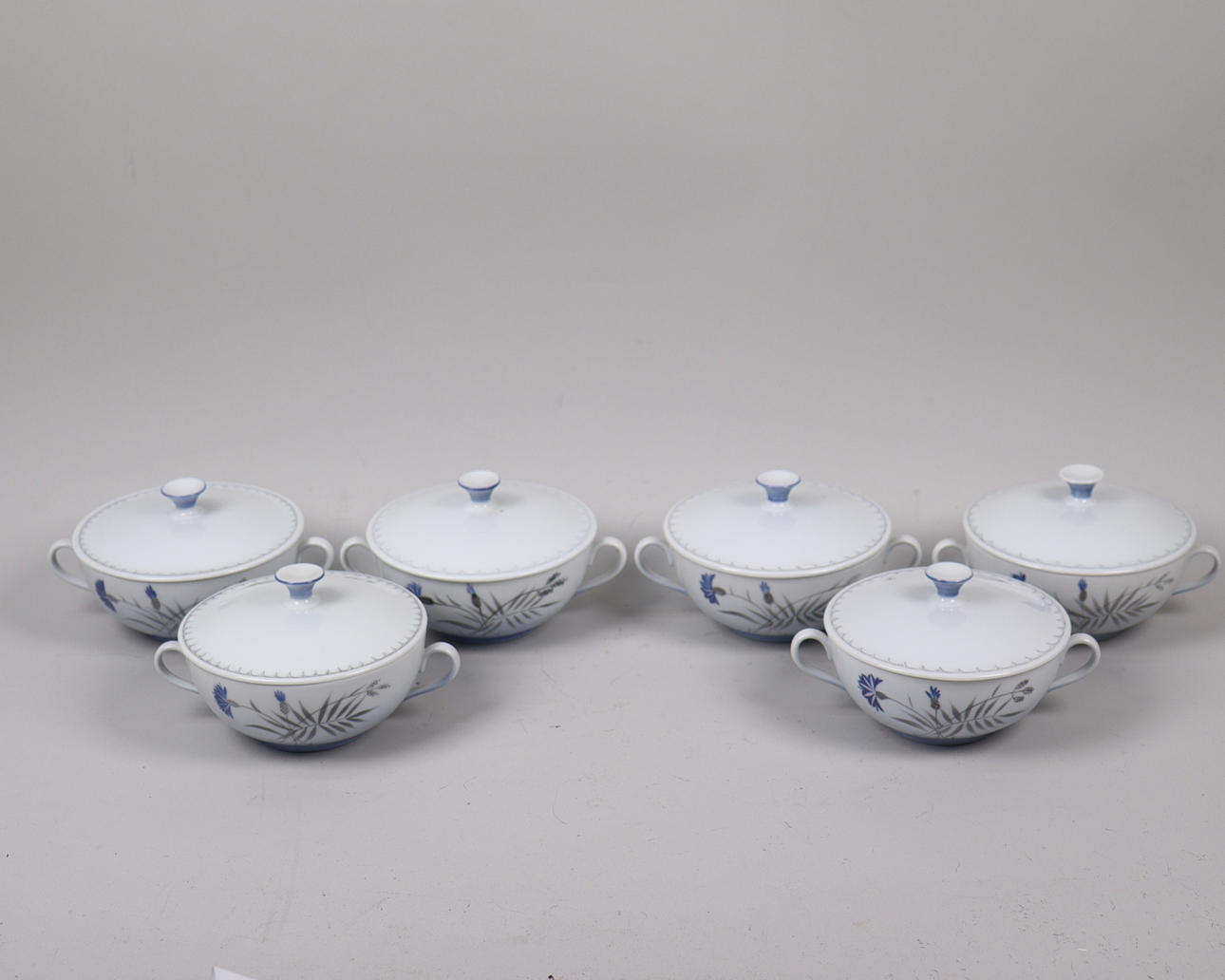 BROTH CUPS, “Demeter”, cornflower, Bing & Gröndahl, Denmark, 6 pcs.