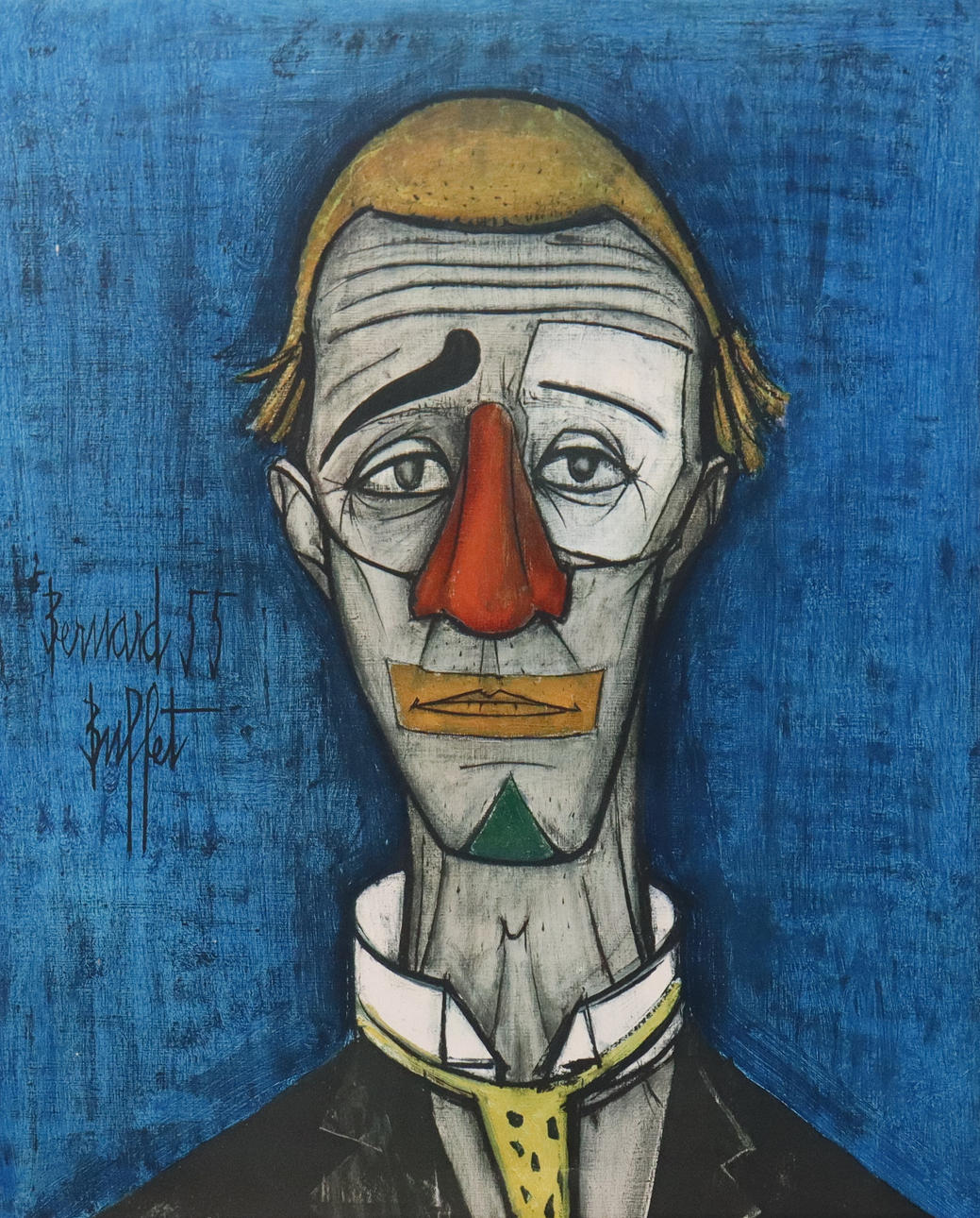 AFTER BERNARD BUFFET. offset print, “Tête de clown”.