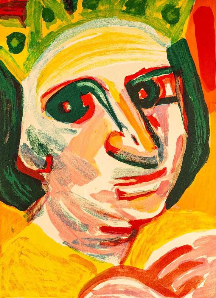 BENGT LINDSTRÖM. Colour lithograph, "Drottning Kristina", Unsigned.