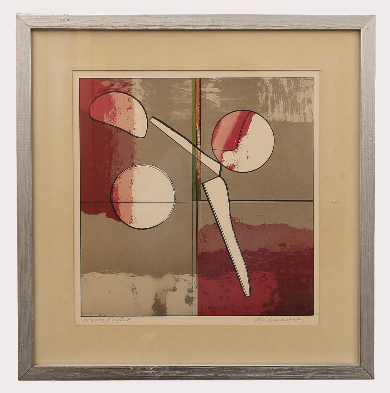 ANDERS ÖSTERLIN. Lithograph in colours, EA, composition, signed.