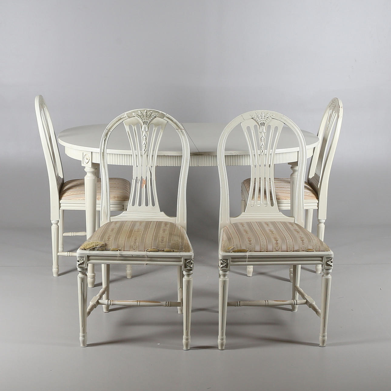 MATSALSGRUPP, 7 delar, "Axet", Gustaviansk stil, 1900-tal.