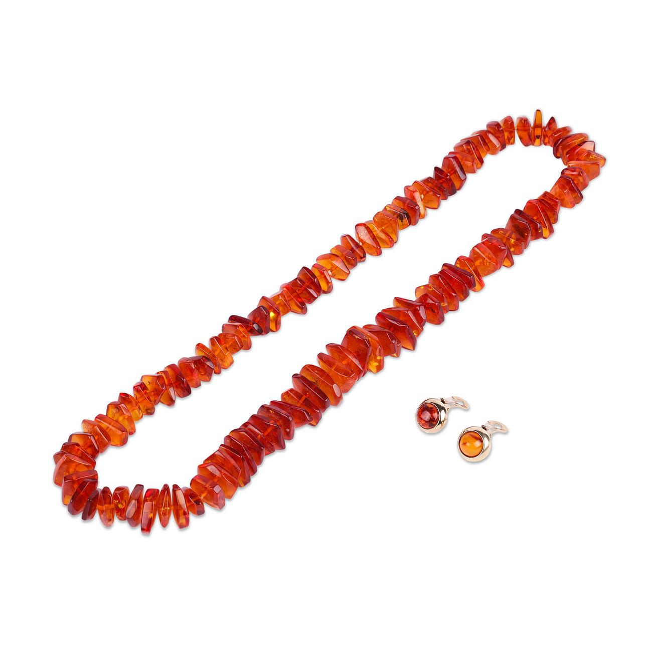 Amber chain and ear clip. Denmark. (3rd).