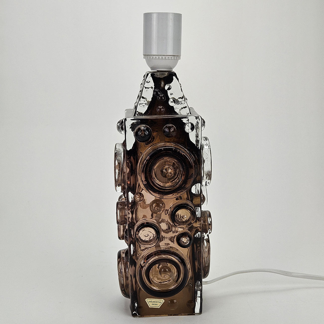 A glass table lamp, Smålandshyttan.